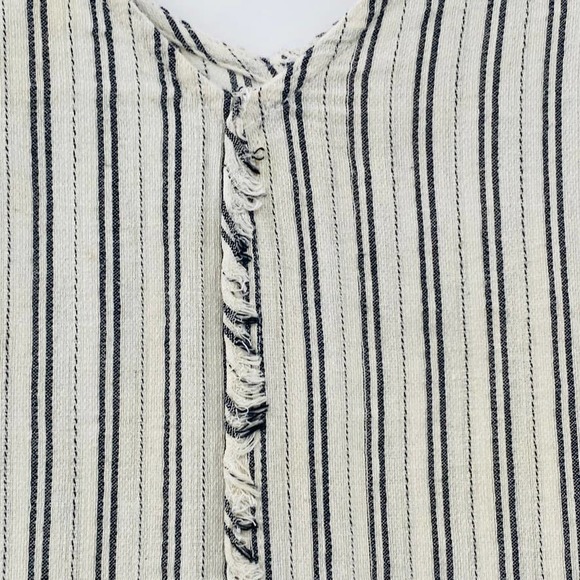 Splendid Tie Waist Midi Dress Asymmetrical Hem Size Extra Large Cream Black - Picture 7 of 10